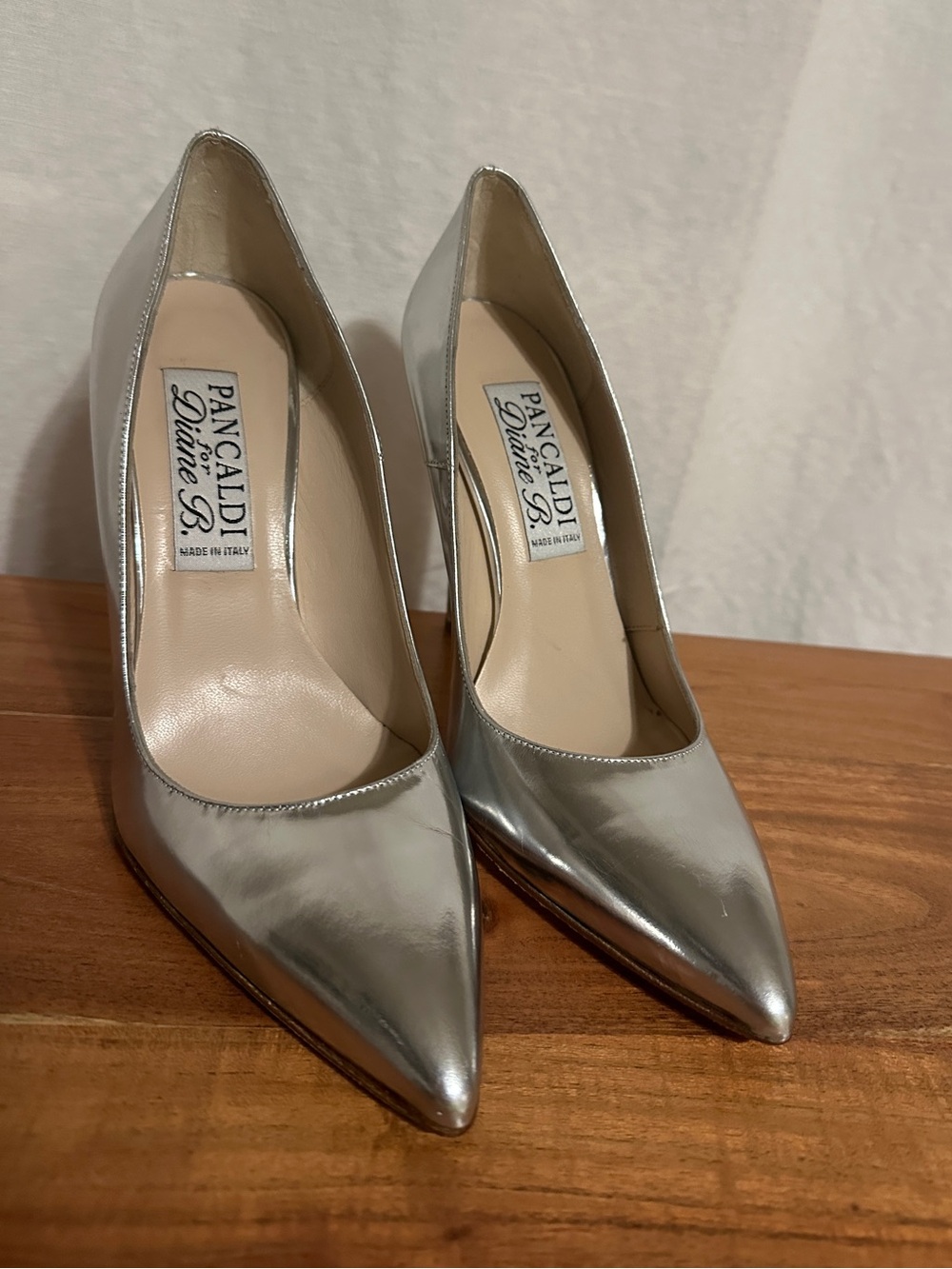 Metallic Pancaldi for Diane B. Pointed-Toe Leather Pumps